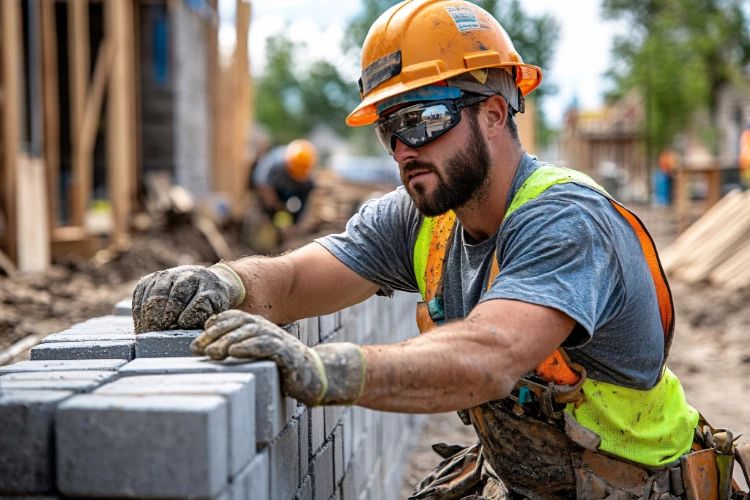 artisan utilisant un ordinateur sur chantier pour créer et envoyer ses factures électroniques